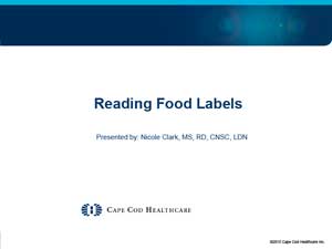 >Reading Food Labels