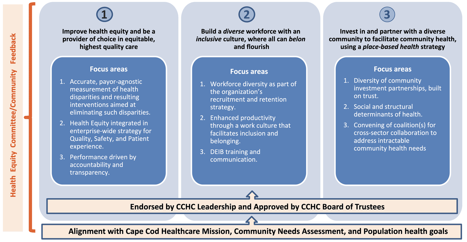 Cape Cod Healthcare’s Diversity, Equity & Inclusion Strategic Pillars and Focus Areas