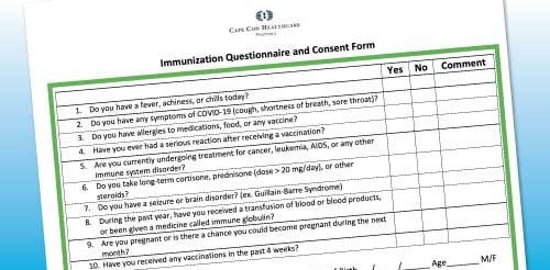 Immunization Questionaire and Consent Form [PDF]